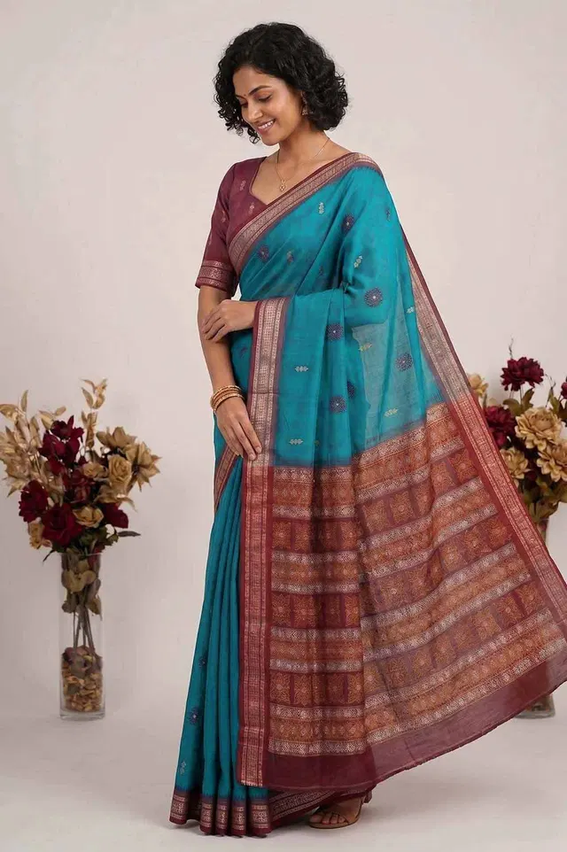 Bomkai Handloom Cotton Saree Grand Pallu