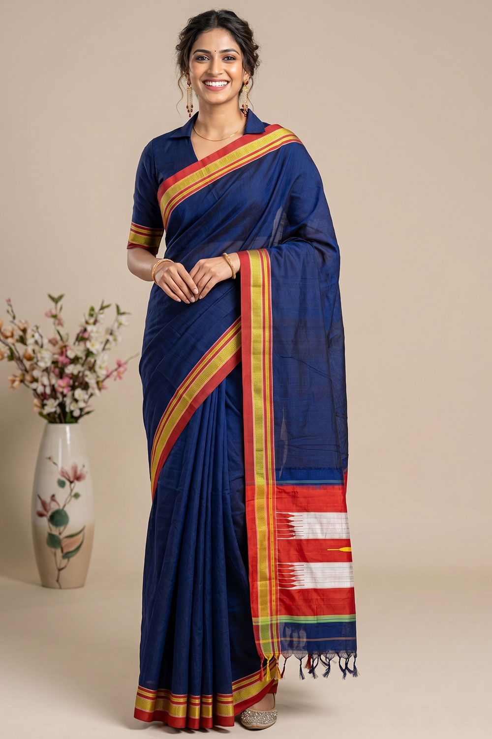 Ilkal Authentic Handloom Cotton-Silk Saree