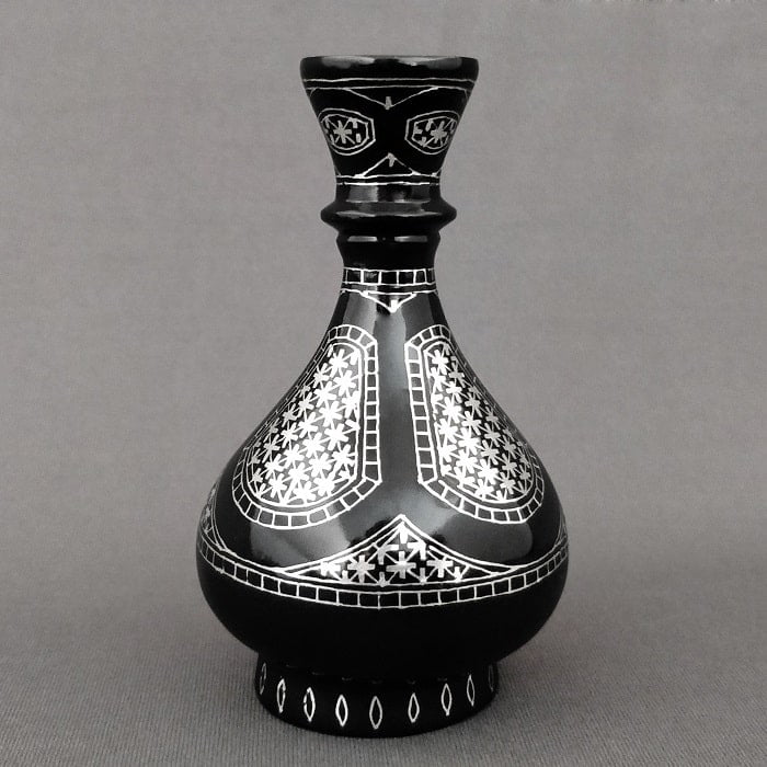 Bidriware Silver Inlay Antique Flower Pot
