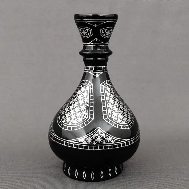 Bidriware Silver Inlay Antique Flower Pot