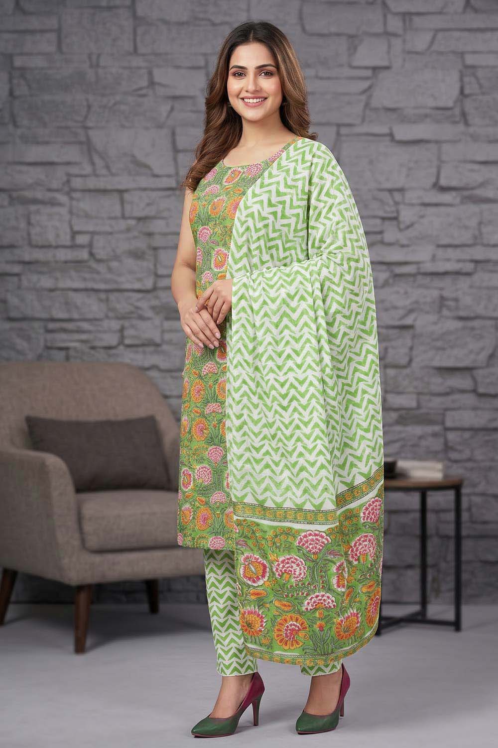 Farrukhabad Hand Block Print Salwar Suit
