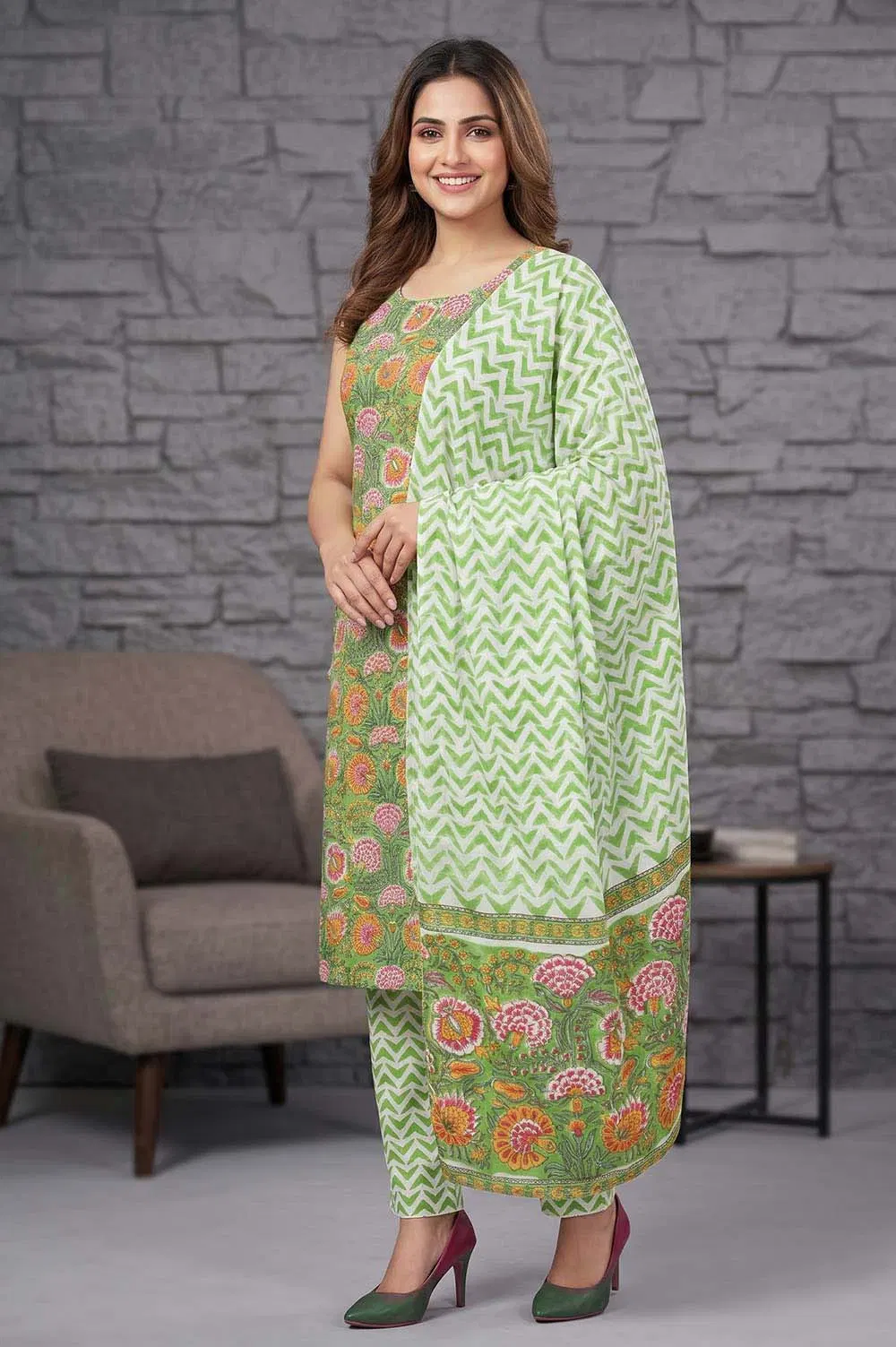 Farrukhabad Hand Block Print Salwar Suit