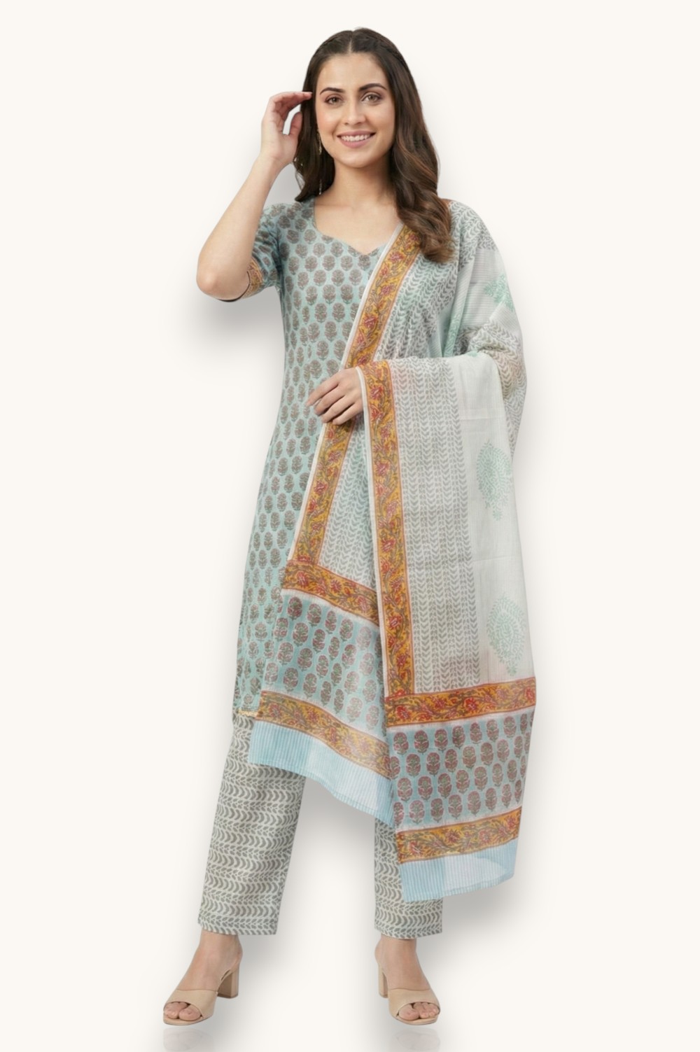 Farrukhabad Hand Block Print Salwar Suit