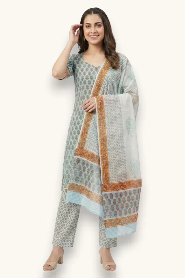 Farrukhabad Hand Block Print Salwar Suit