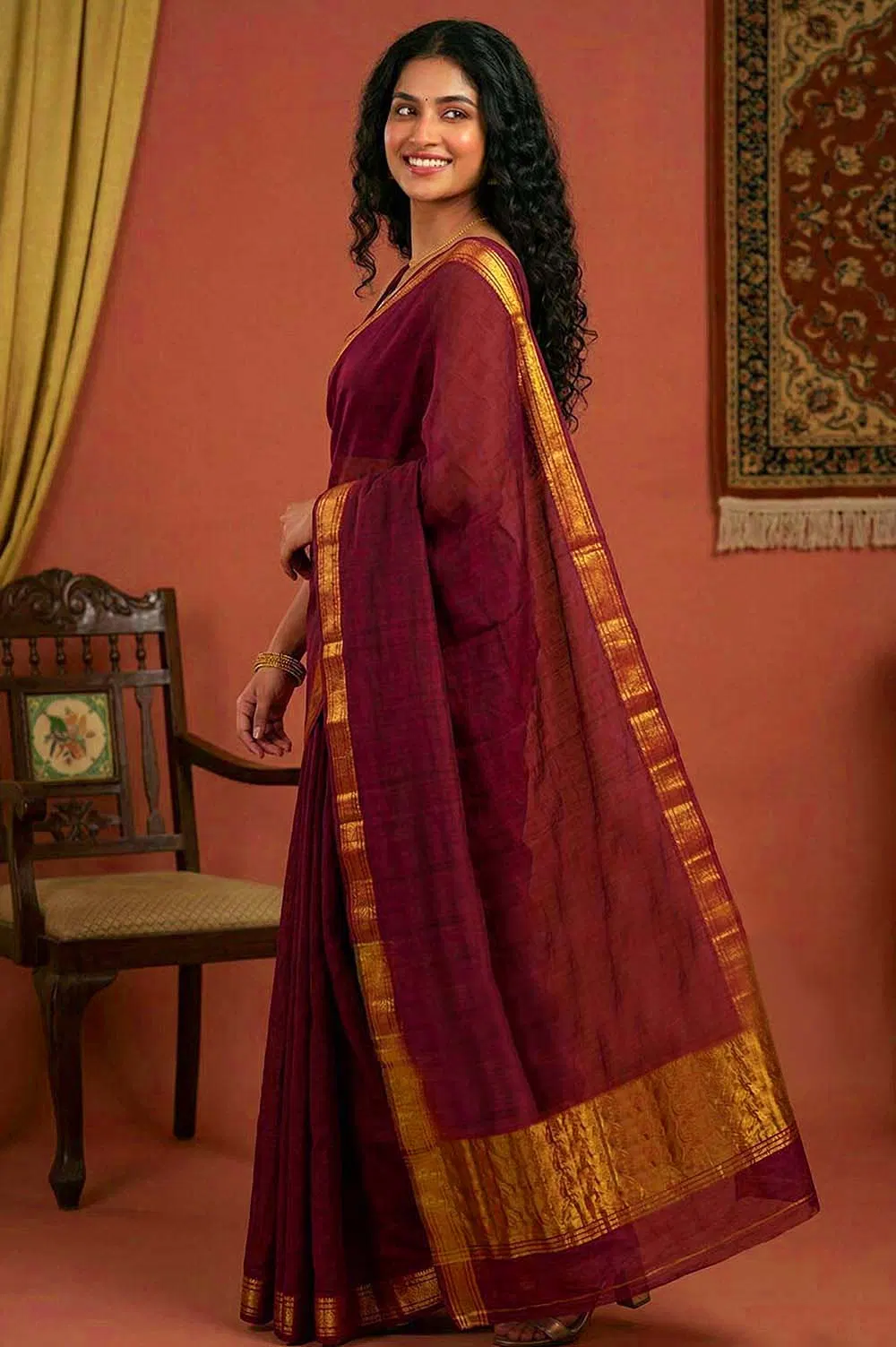Mangalagiri Handloom Pure Cotton Saree