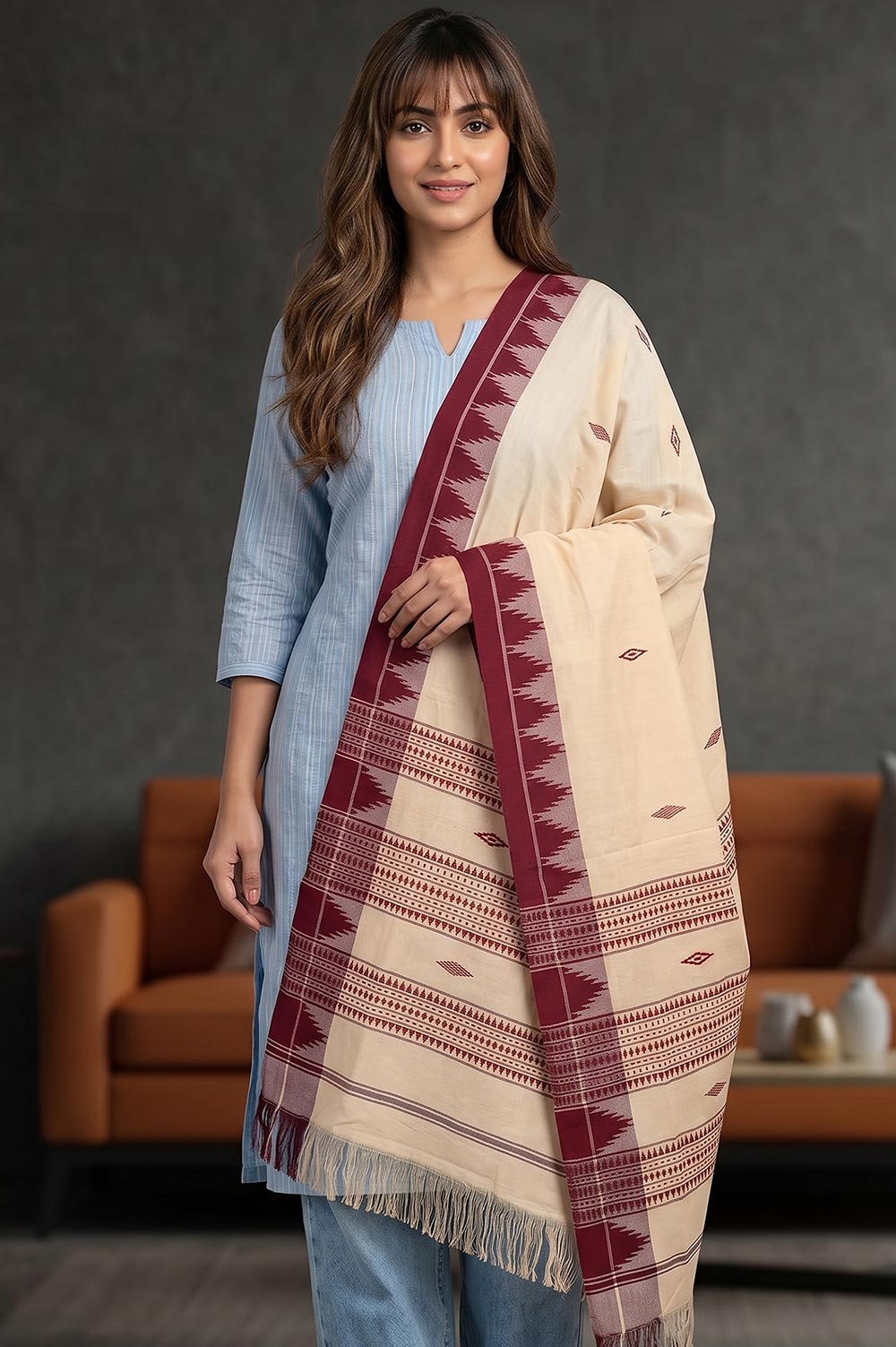 Organic Dyed Kotpad Pure Hand Spun Cotton Dupatta