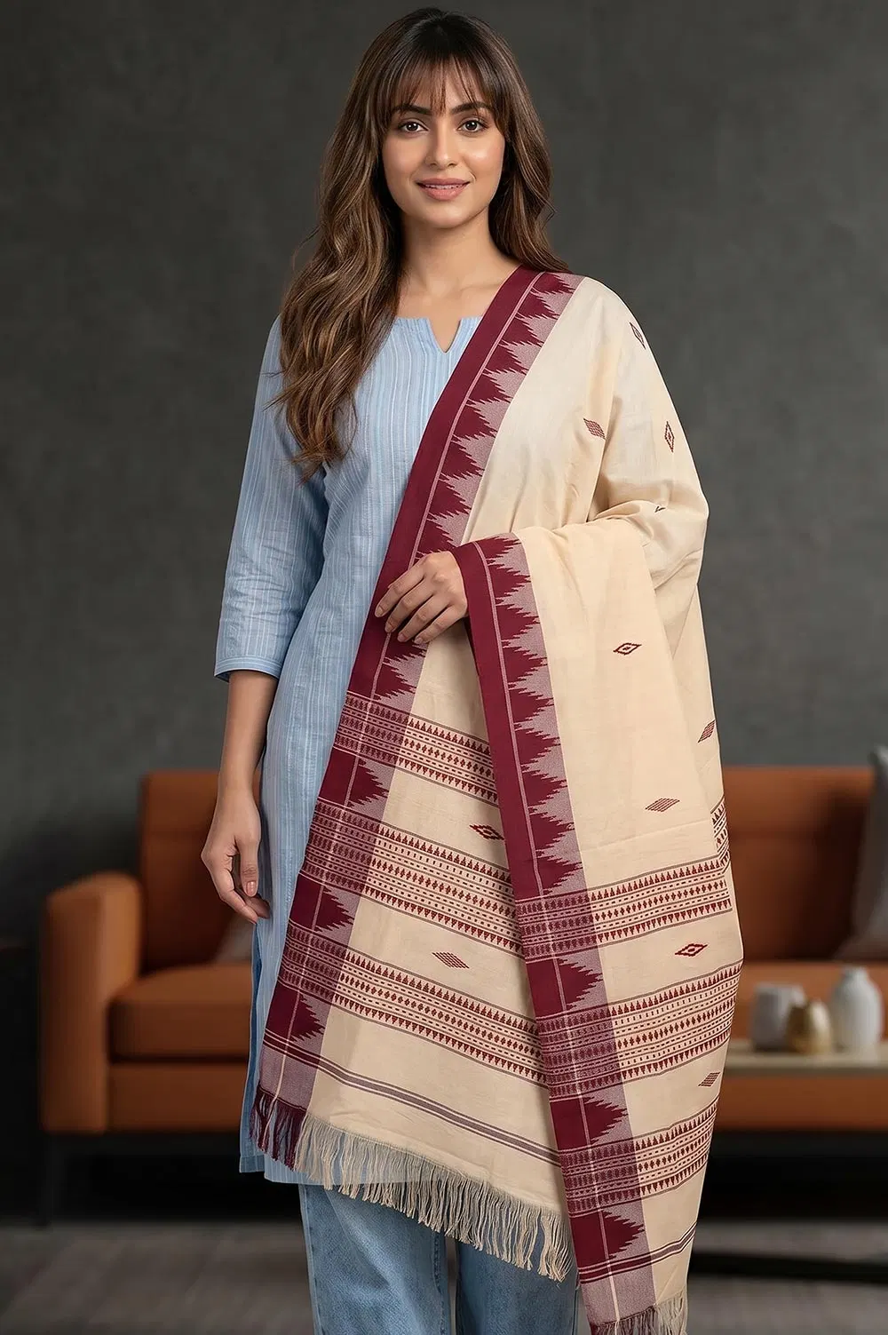 Organic Dyed Kotpad Pure Hand Spun Cotton Dupatta