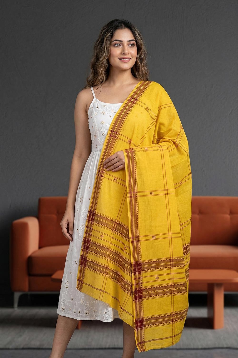 Organic Dyed Kotpad Pure Hand Spun Cotton Dupatta