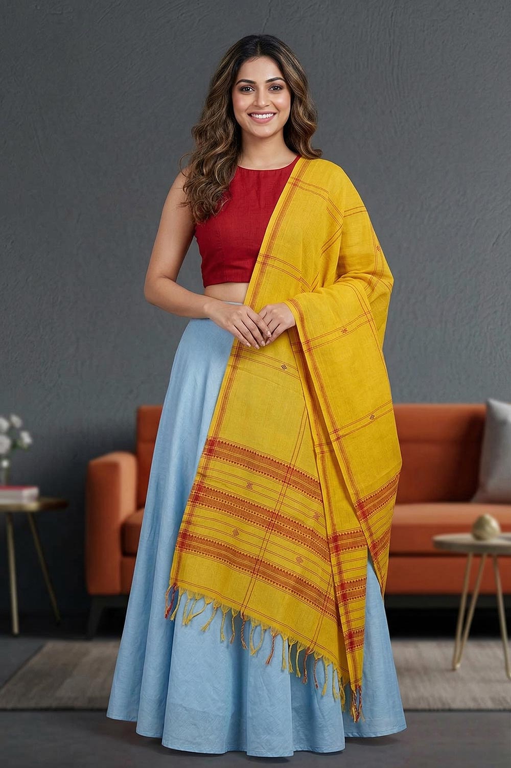 Organic Dyed Kotpad Pure Hand Spun Cotton Dupatta