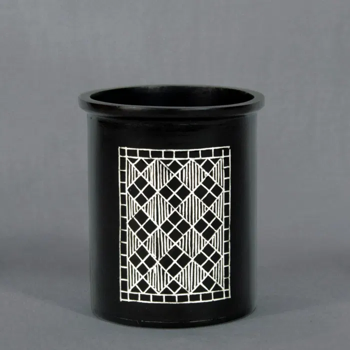 Bidriware Silver Inlay Pen Holder
