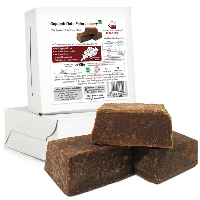 Gajapati Date Palm Jaggery Blocks - 400gms (Must Try)