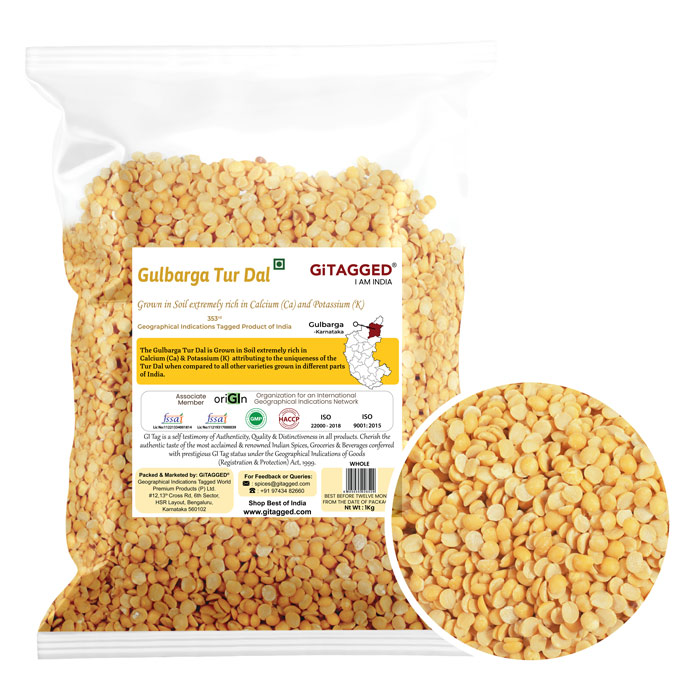 Calcium Rich Premium Tur Dal of Gulbarga (Arhar Dal) - 1KG