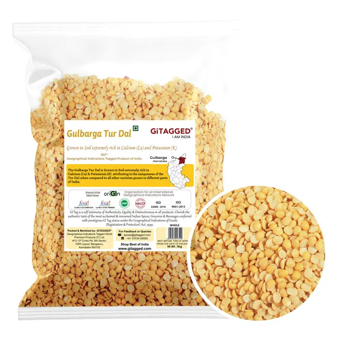 Calcium Rich Premium Tur Dal of Gulbarga (Arhar Dal) - 1KG