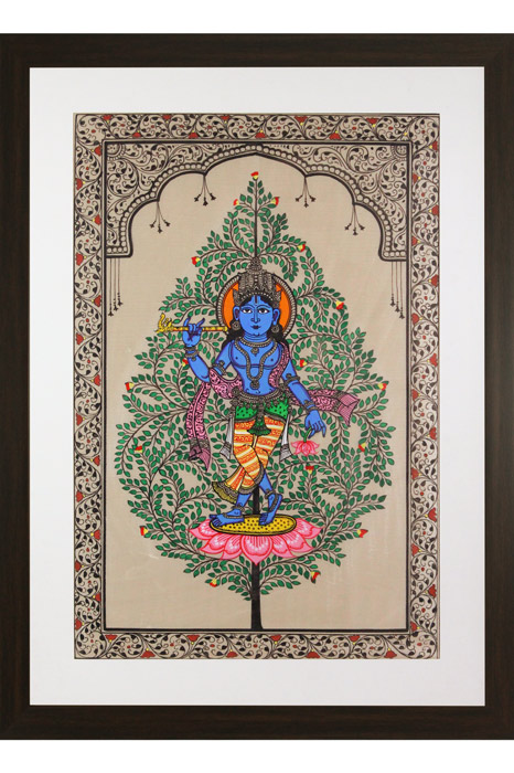 Tree of Life Orissa Pattachitra Krishna Painting (18*24) Inches