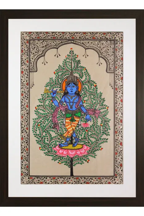 Tree of Life Orissa Pattachitra Krishna Painting (18*24) Inches