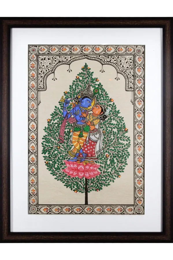Orissa Pattachitra Tree of Life Radha Krishna Painting (1.5*2) Feet