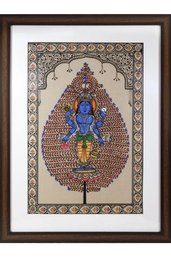 Orissa Pattachitra Tree of Life Vishnu Painting (18*24) Inches