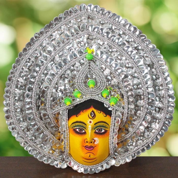 Silver Devi Chau Mask Leaf Design (1.3 Ft)