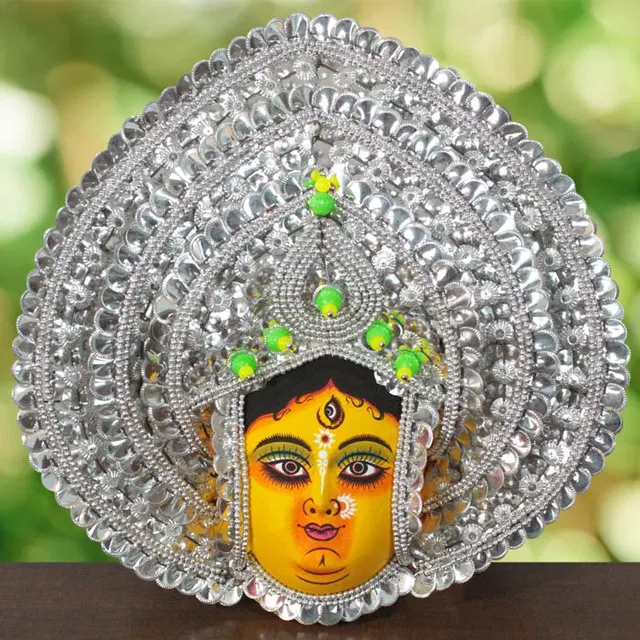 Silver Devi Chau Mask Leaf Design (1.3 Ft)