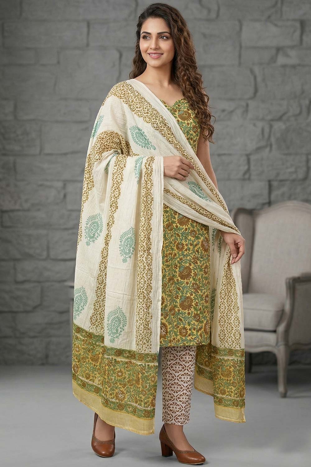 Farrukhabad Hand Block Print Salwar Suit