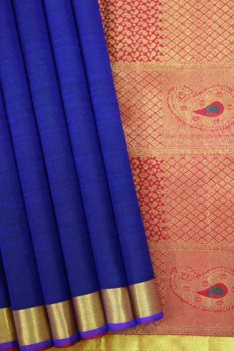 Blue Kancheepuram Pure Silk (Patli Pallu Saree)