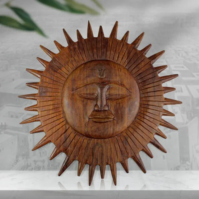 Bastar Wooden Handmade Sun Artwork Wall Hanging (1.9 ft Dia)
