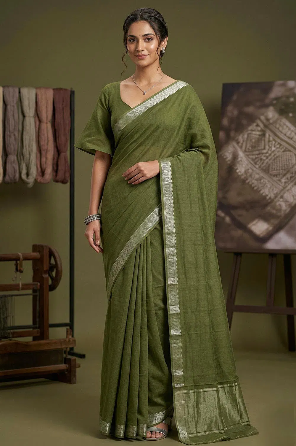 Mangalagiri Handloom Pure Cotton Saree