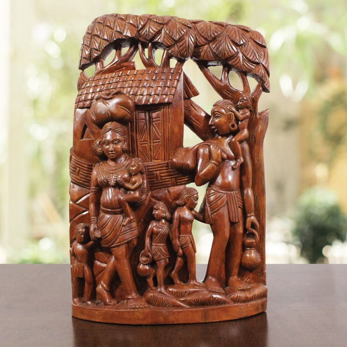 Bastar Wooden Handmade Tribal Life Artwork