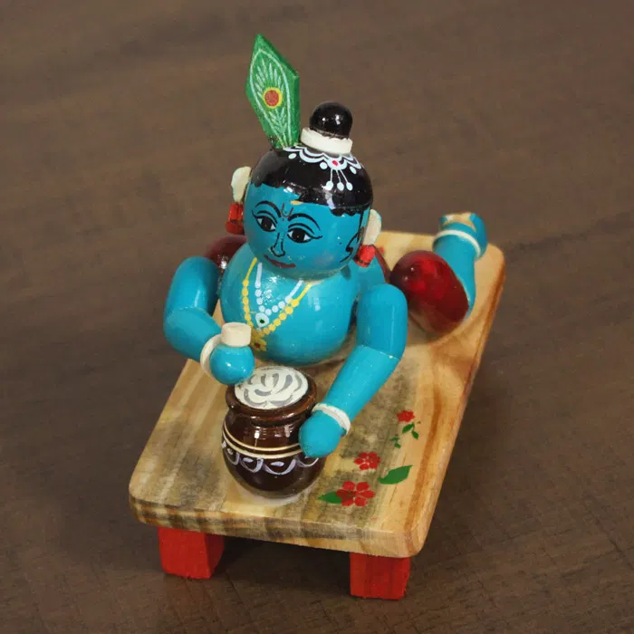 Etikoppaka Crawling Krishna Toy (5.5 Inches)