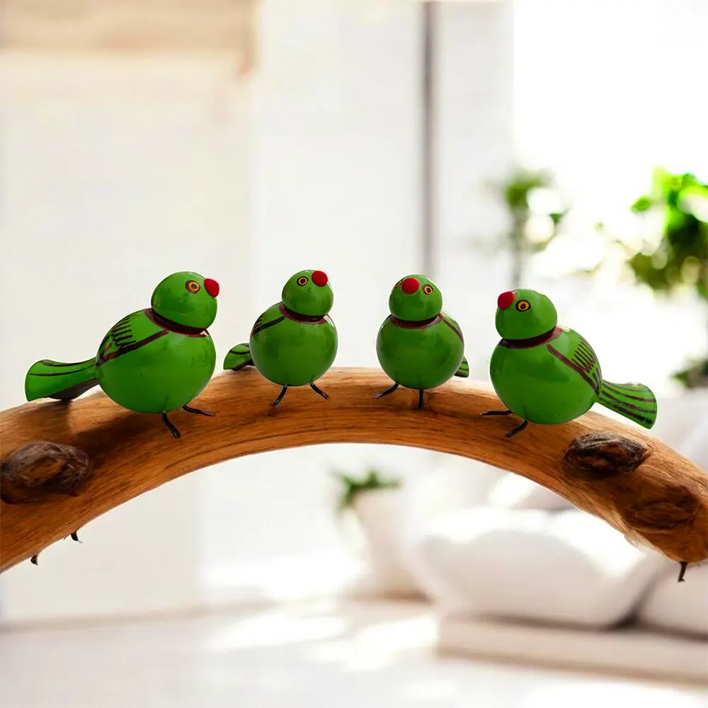 Etikoppaka Green Sparrow - 2 Pairs (4 pcs)