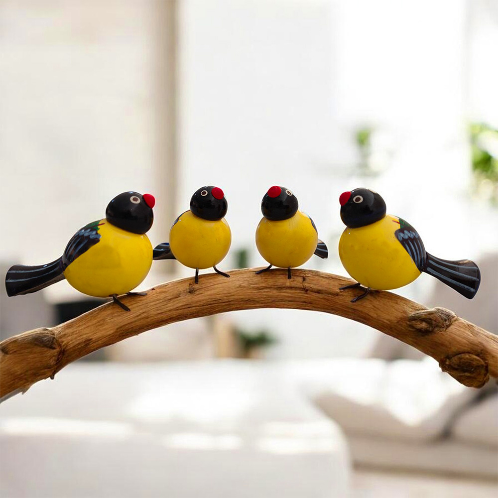 Etikoppaka Yellow Black Sparrow - 2 Pair (4 pcs)