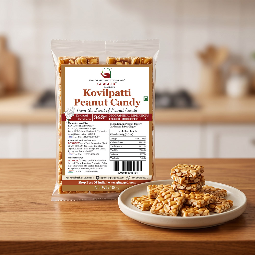 Traditional Kovilpatti Kadalai Mittai (Peanut Chikki) 100gms
