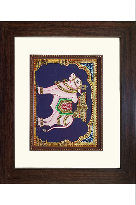 Pattada Nandi Mysore Painting (22KT Gold Leaf) - 12*10 Inches