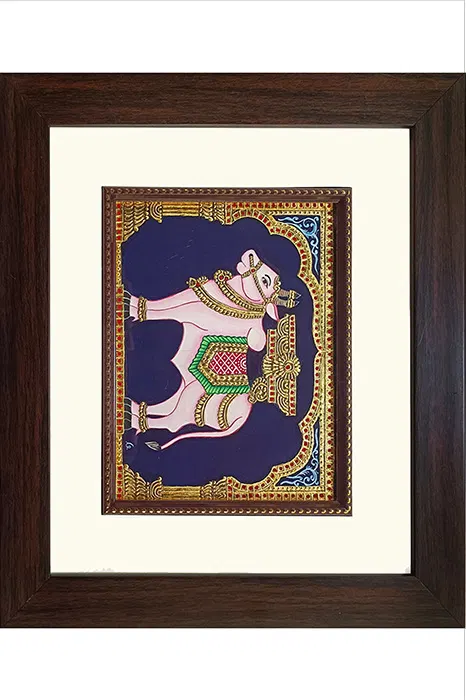 Pattada Nandi Mysore Painting (22KT Gold Leaf) - 12*10 Inches