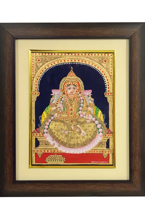 Indian Goddess Chamundeshwari Mysore Painting (22KT Gold Leaf)