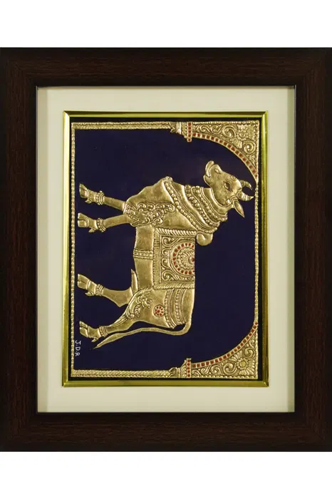 Golden Cow Mysore Painting (22KT Gold Leaf)