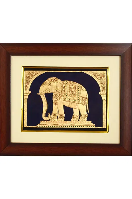 Golden Elephant Mysore Painting (22KT Gold Leaf)