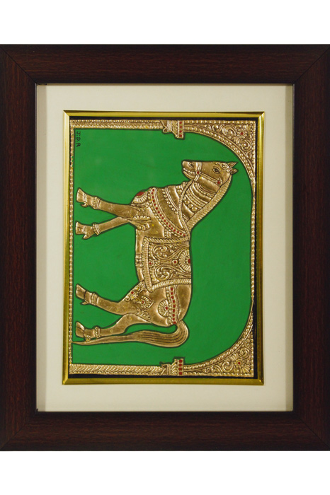 Golden Horse Mysore Painting Art (22KT Gold Leaf)