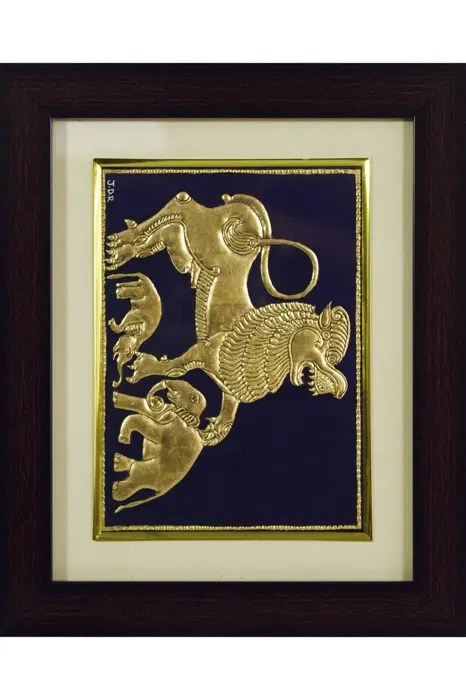 Royal Symbol Indian Traditional Artwork Mysore Painting (22KT Gold Leaf)
