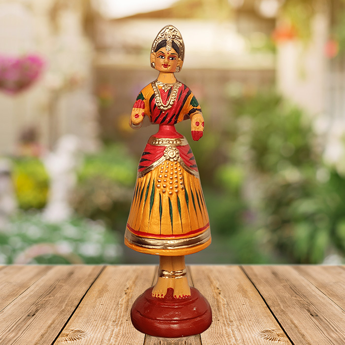 Thirukannur Papier Mache - Dancing Doll Putta Bomma (1 Ft)