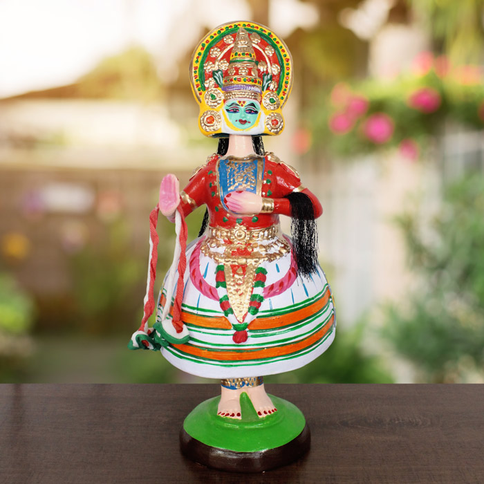 Thirukannur Papier Mache - Kathakali Krishna (16 Inches)