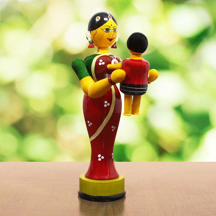 Etikoppaka Toys Mother Lifting Baby (10 inches)