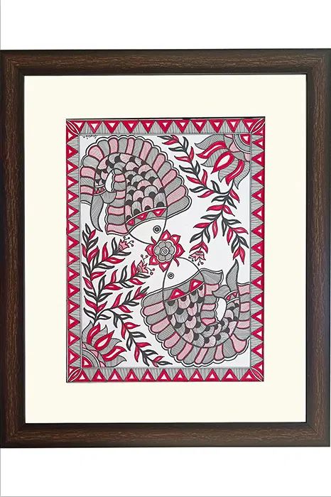 Madhubani Painting Fish Art (18*14 Inches)