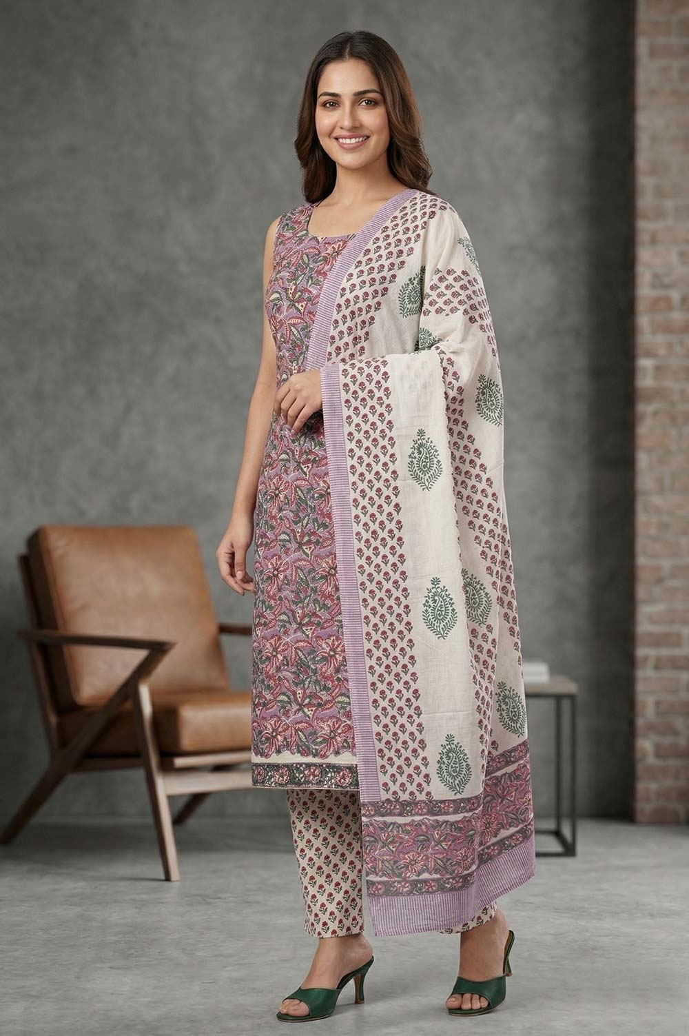 Farrukhabad Hand Block Print Salwar suit