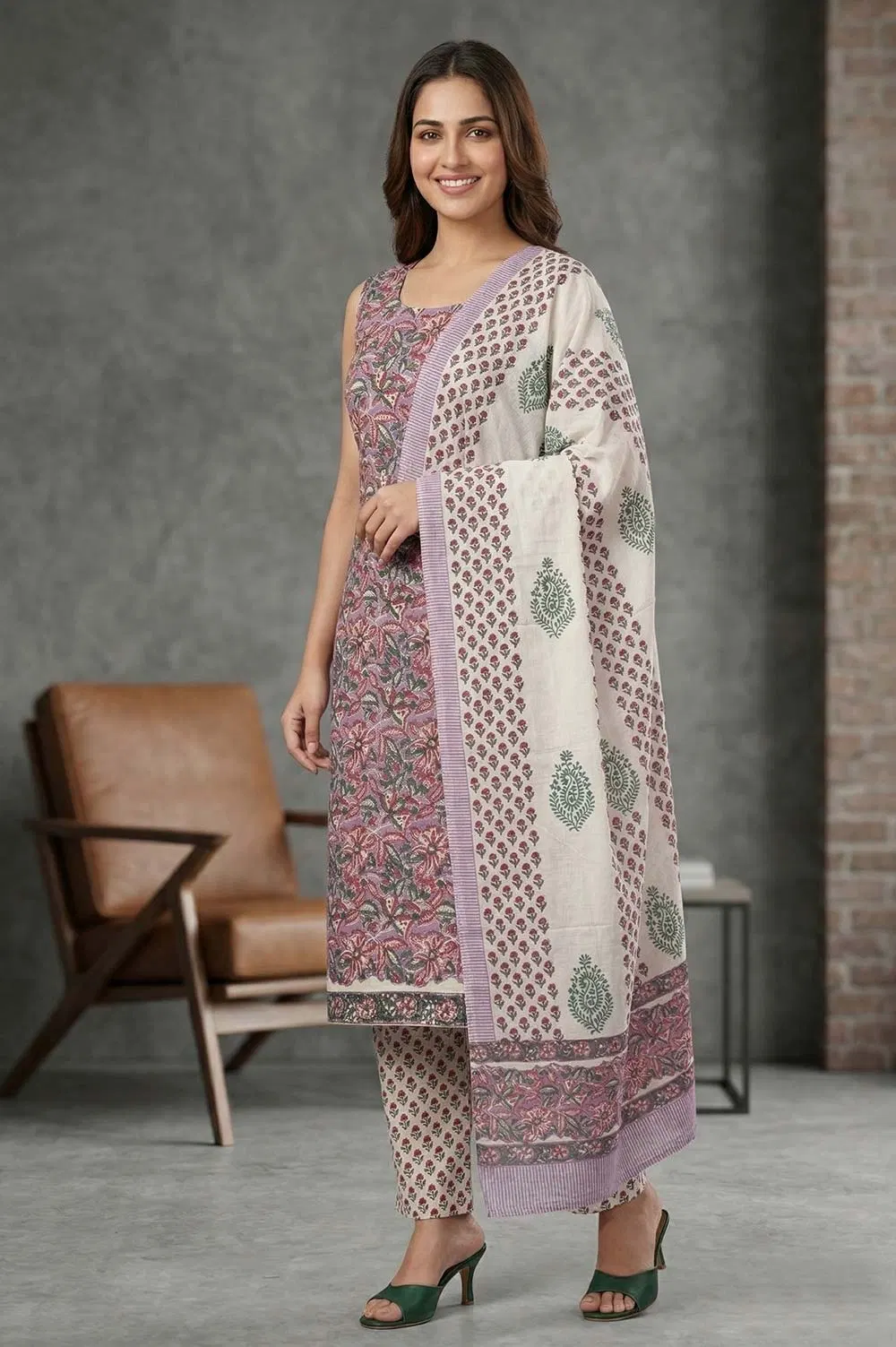 Farrukhabad Hand Block Print Salwar suit