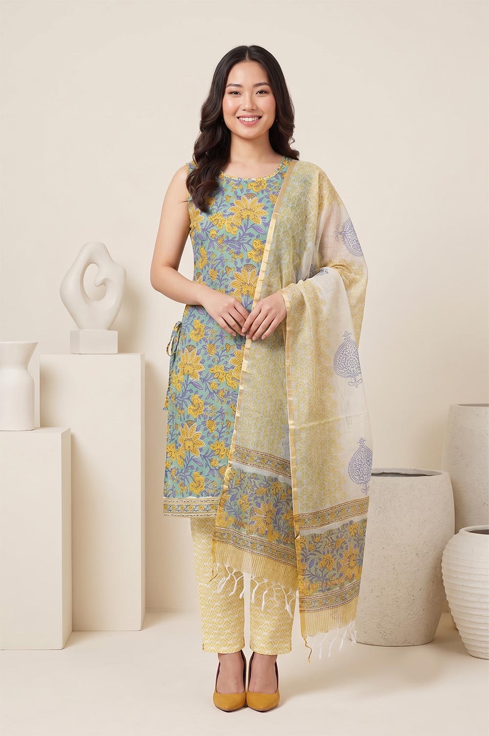 Farrukhabad Hand Block Print Salwar suit