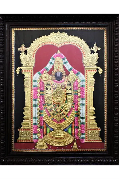Shri Lakshmi Venkateshwara Balaji Mysore Painting -22KT Gold Leaf (21*27) Inches