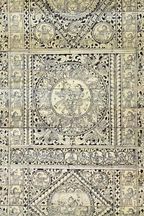 Odisha Talapatra Engraved Painting - Krishna avatara (18*32 Inch)
