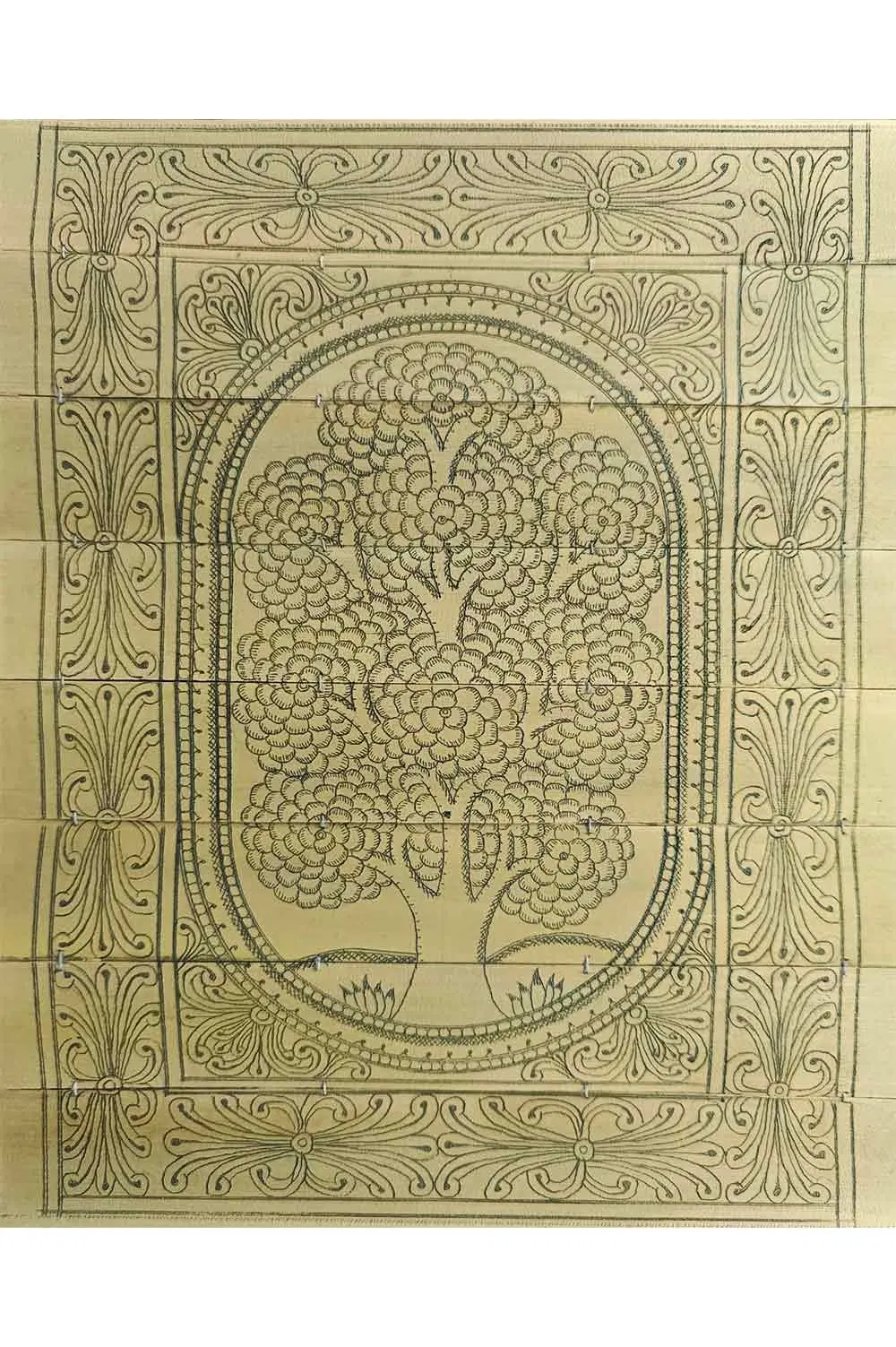 Odisha Talapatra Engraved Painting - Tree of Life (10*8 Inch)