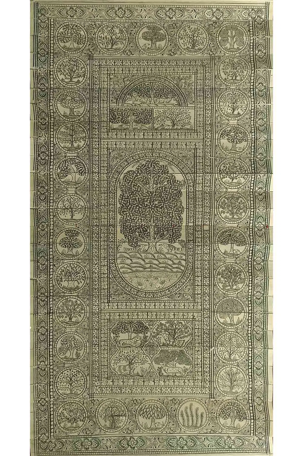 Odisha Talapatra Engraved Painting - Tree of Life (18*34 Inch)